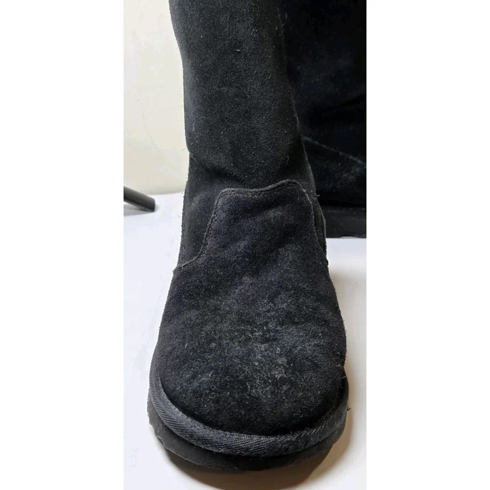 UGG KIDS LIL SUNSHINE II BOOT BALCK SUEDE WOOL LINED ZIP‎ UP LITTLE KID